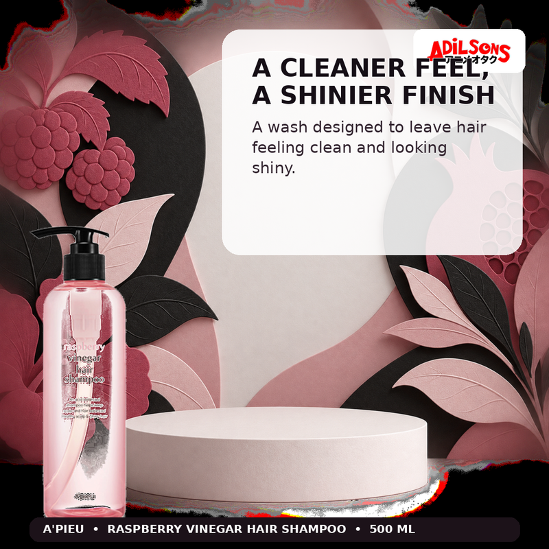 A'pieu Raspberry Vinegar Hair Shampoo 500ml — A Cleaner Feel, A Shinier Finish — Adilsons