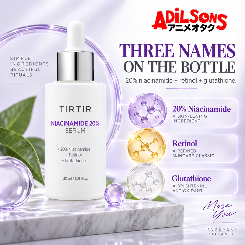 TIRTIR Niacinamide 20% Serum 30 ml creative: three ingredients named on pack