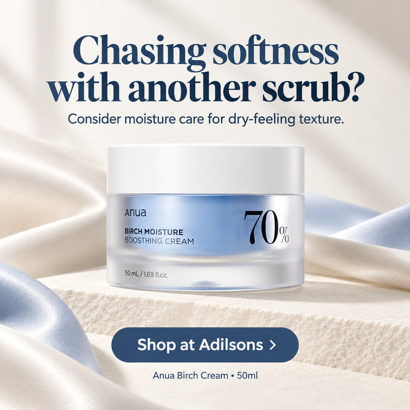Anua Birch Moisture Boosting Cream 50ml — Chasing softness with another scrub? Consider moisture care for dry-feeling texture.