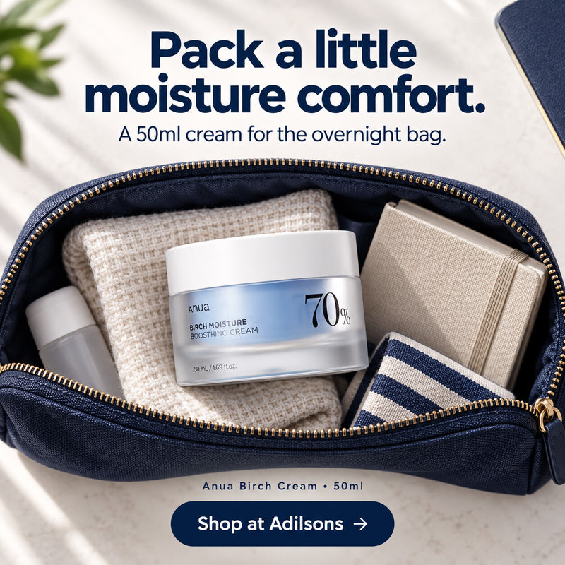 Anua Birch Moisture Boosting Cream 50ml — Pack a little moisture comfort. A 50ml cream for the overnight bag.