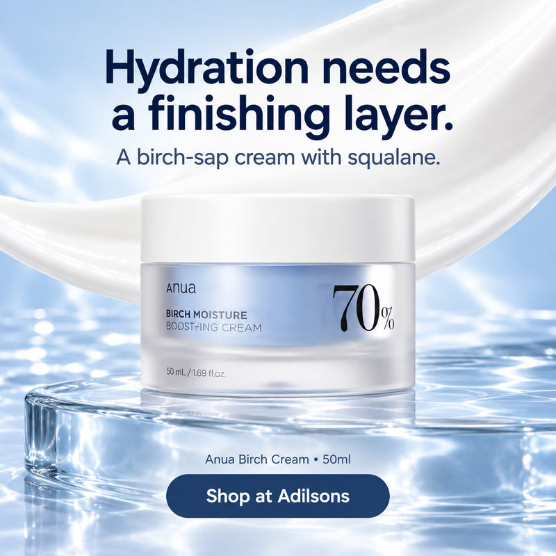 Anua Birch Moisture Boosting Cream 50ml — Hydration needs a finishing layer. A birch-sap cream with squalane.