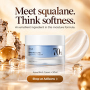 Anua Birch Moisture Boosting Cream 50ml — Meet squalane. Think softness. An emollient ingredient in this moisture formula.