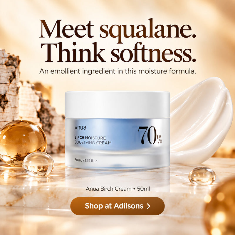 Anua Birch Moisture Boosting Cream 50ml — Meet squalane. Think softness. An emollient ingredient in this moisture formula.