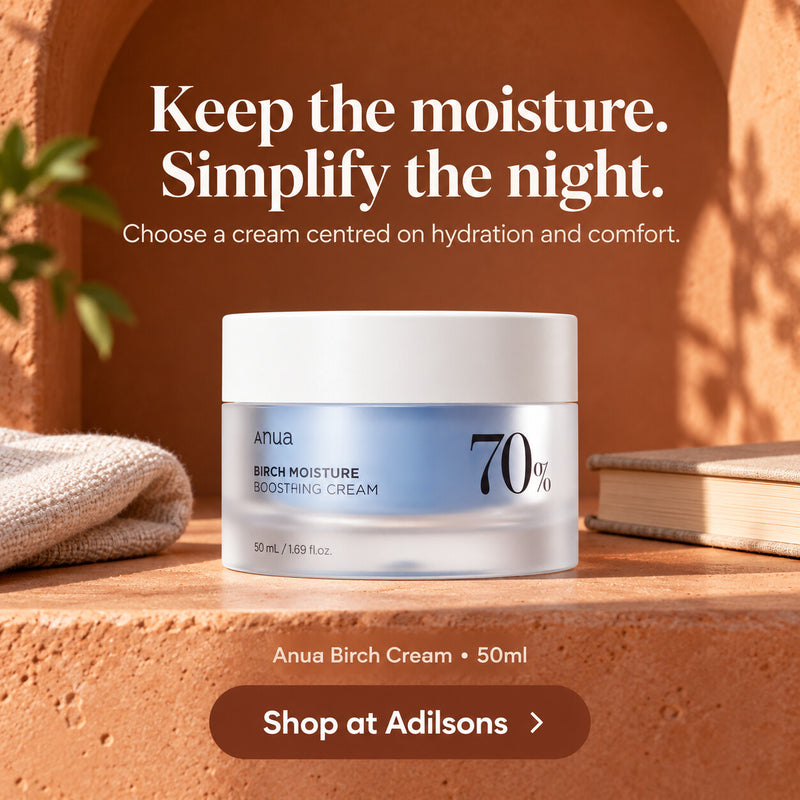 Anua Birch Moisture Boosting Cream 50ml — Keep the moisture. Simplify the night. Choose a cream centred on hydration and comfort.