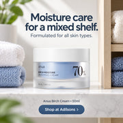 Anua Birch Moisture Boosting Cream 50ml — Moisture care for a mixed shelf. Formulated for all skin types.
