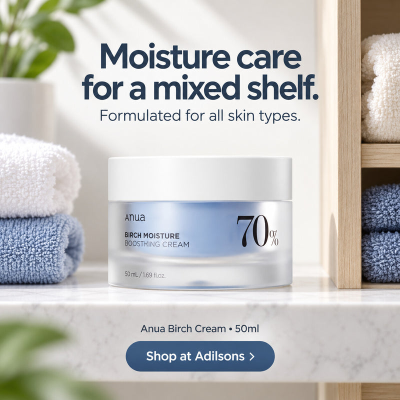 Anua Birch Moisture Boosting Cream 50ml — Moisture care for a mixed shelf. Formulated for all skin types.