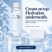 Anua Birch Moisture Boosting Toner 250ml — Cream on top. Hydration underneath.