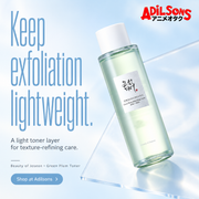 Beauty of Joseon Green Plum Toner — Adilsons creative 15: Keep exfoliation lightweight.