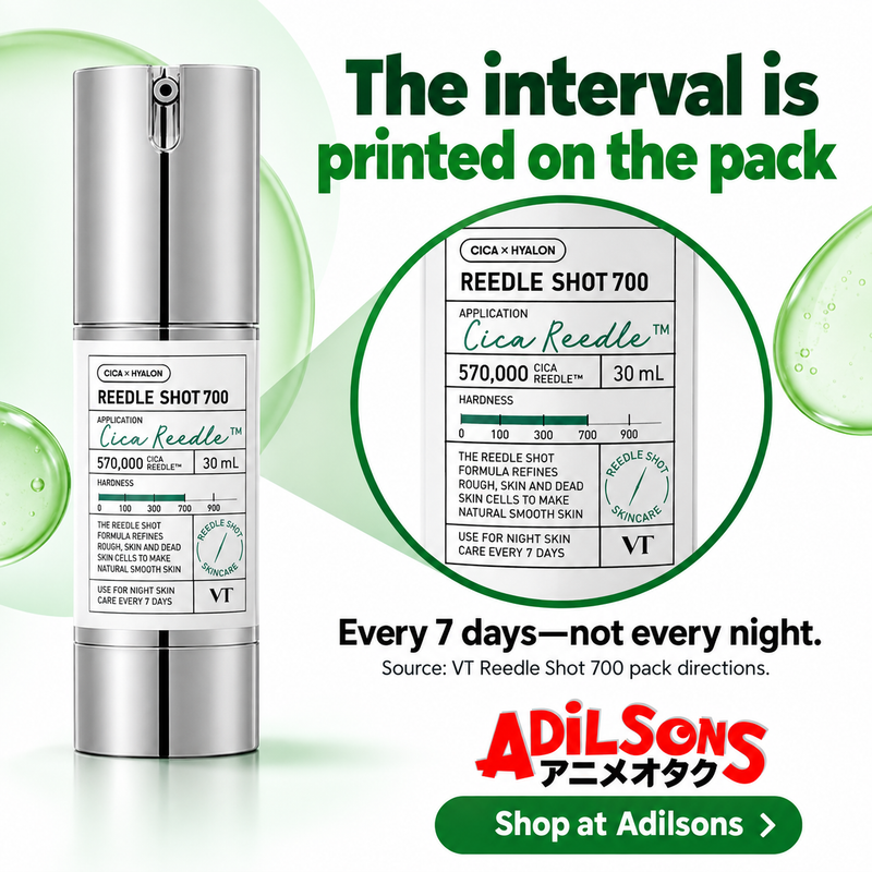 VT Reedle Shot 700 Essence 30ml Facial Serum — Credible evidence: The interval is printed on the pack