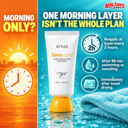 Anua Zero-Cast Moisturizing Finish Sunscreen SPF50+ PA++++ 50ml creative 3 of 20