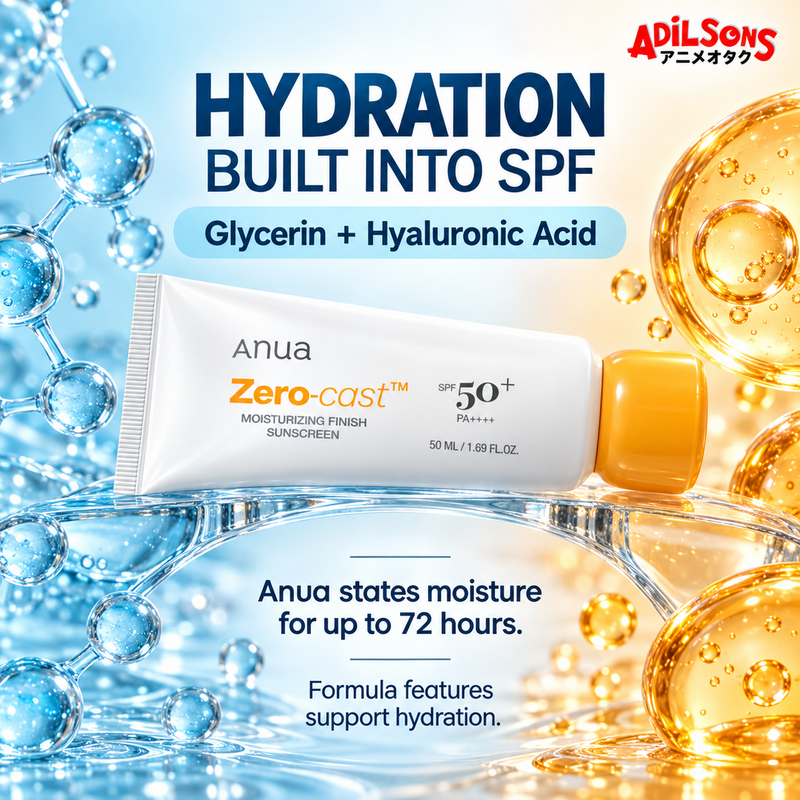 Anua Zero-Cast Moisturizing Finish Sunscreen SPF50+ PA++++ 50ml creative 5 of 20