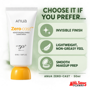 Anua Zero-Cast Moisturizing Finish Sunscreen SPF50+ PA++++ 50ml creative 8 of 20