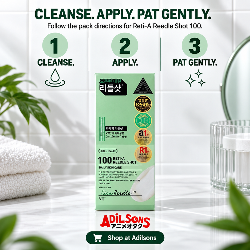 VT Reti-A Reedle Shot 100 2ml x10 — CLEANSE. APPLY. PAT GENTLY.