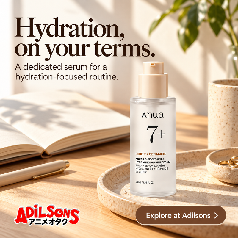 Anua Rice Ceramide Serum creative 1: Hydration, on your terms. A dedicated serum for a hydration-focused routine.