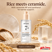 Anua Rice Ceramide Serum creative 5: Rice meets ceramide. With ceramide NP and panthenol for barrier support.