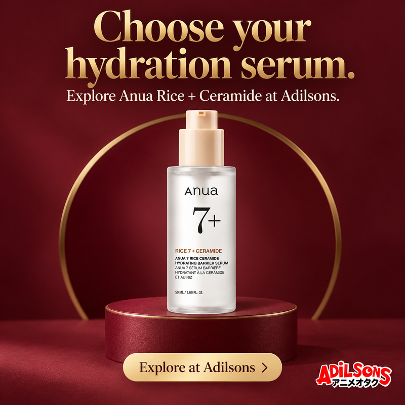 Anua Rice Ceramide Serum creative 19: Choose your hydration serum. Explore Anua Rice + Ceramide at Adilsons.