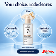 Anua Rice Ceramide Serum creative 20: Your choice, made clearer. Rice + Ceramide. Hydration focus. 50ml pump bottle.