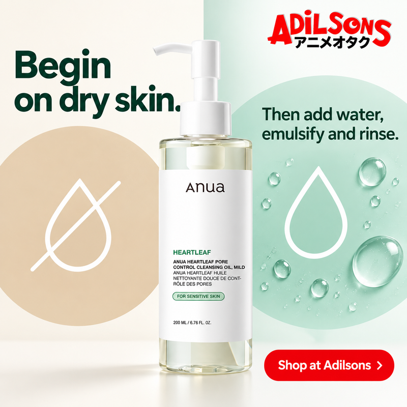 Anua Heartleaf Pore Control Cleansing Oil Mild 200ml — Begin on dry skin.