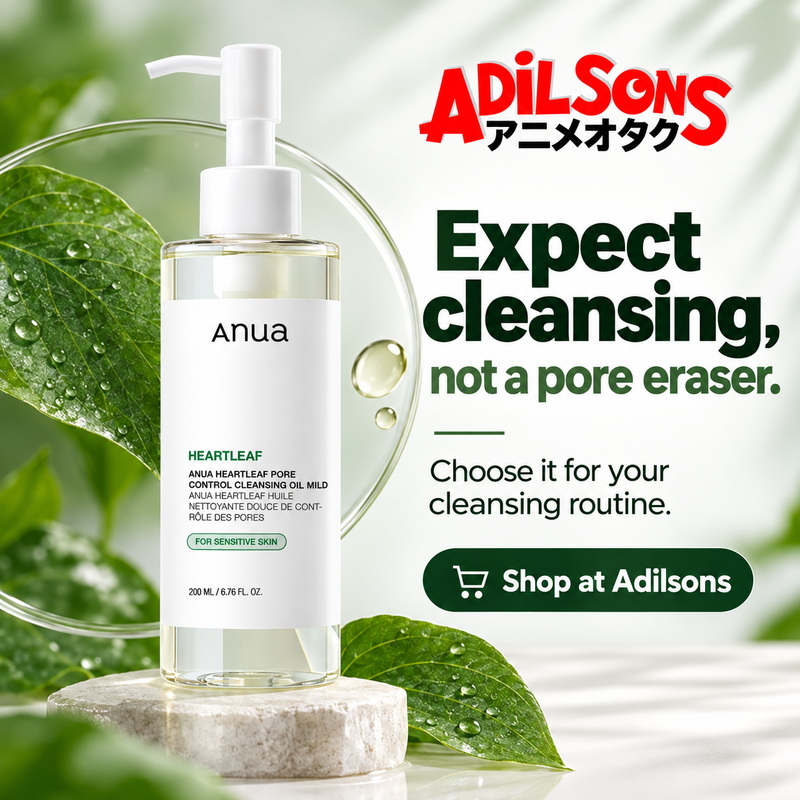 Anua Heartleaf Pore Control Cleansing Oil Mild 200ml — Expect cleansing, not a pore eraser.