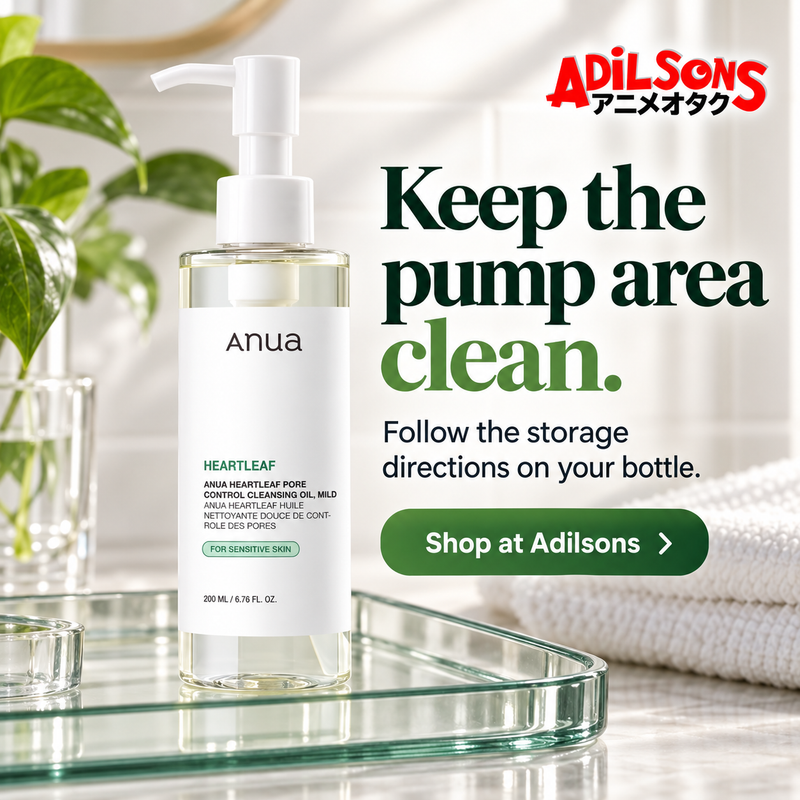 Anua Heartleaf Pore Control Cleansing Oil Mild 200ml — Keep the pump area clean.