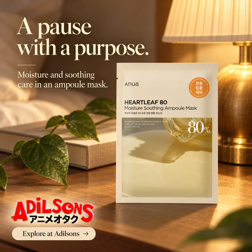 Anua Heartleaf80 Moisture Soothing Ampoule Mask creative 1: A pause with a purpose. Moisture and soothing care in an ampoule mask.