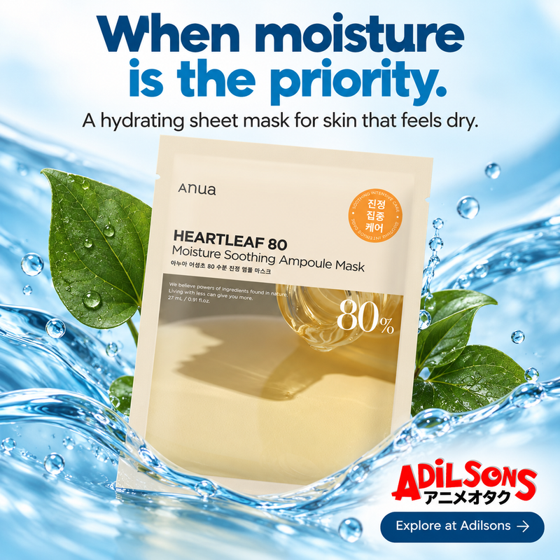 Anua Heartleaf80 Moisture Soothing Ampoule Mask creative 2: When moisture is the priority. A hydrating sheet mask for skin that feels dry.