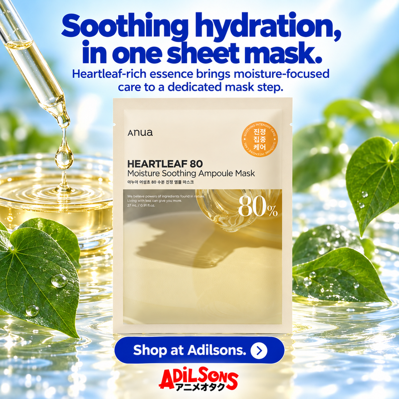 Anua Heartleaf80 Moisture Soothing Ampoule Mask creative 7: Soothing hydration, in one sheet mask. Heartleaf-rich essence brings moisture-focused care to a dedicated mask step.