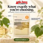 Anua Heartleaf80 Moisture Soothing Ampoule Mask creative 10: Know exactly what you're choosing. Heartleaf80 • Moisture Soothing Ampoule Mask • 27ml