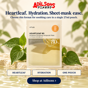 Anua Heartleaf80 Moisture Soothing Ampoule Mask creative 20: Heartleaf. Hydration. Sheet-mask ease. Choose this format for soothing care in a single 27ml pouch.