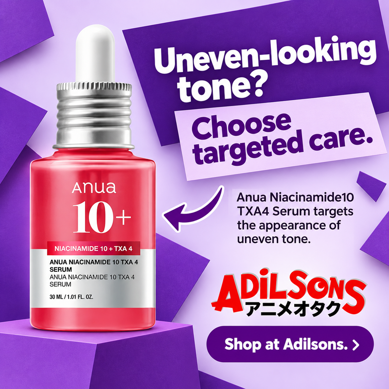 Anua Niacinamide10 TXA4 Serum30ml creative 2: Uneven-looking tone? Choose targeted care. Anua Niacinamide10 TXA4 Serum targets the appearance of uneven tone.