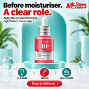 Anua Niacinamide10 TXA4 Serum30ml creative 4: Before moisturiser. A clear role. Apply this serum morning or night before moisturiser.