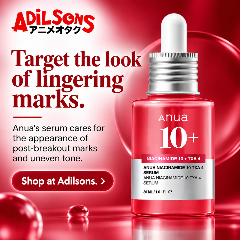 Anua Niacinamide10 TXA4 Serum30ml creative 7: Target the look of lingering marks. Anua's serum cares for the appearance of post-breakout marks and uneven tone.