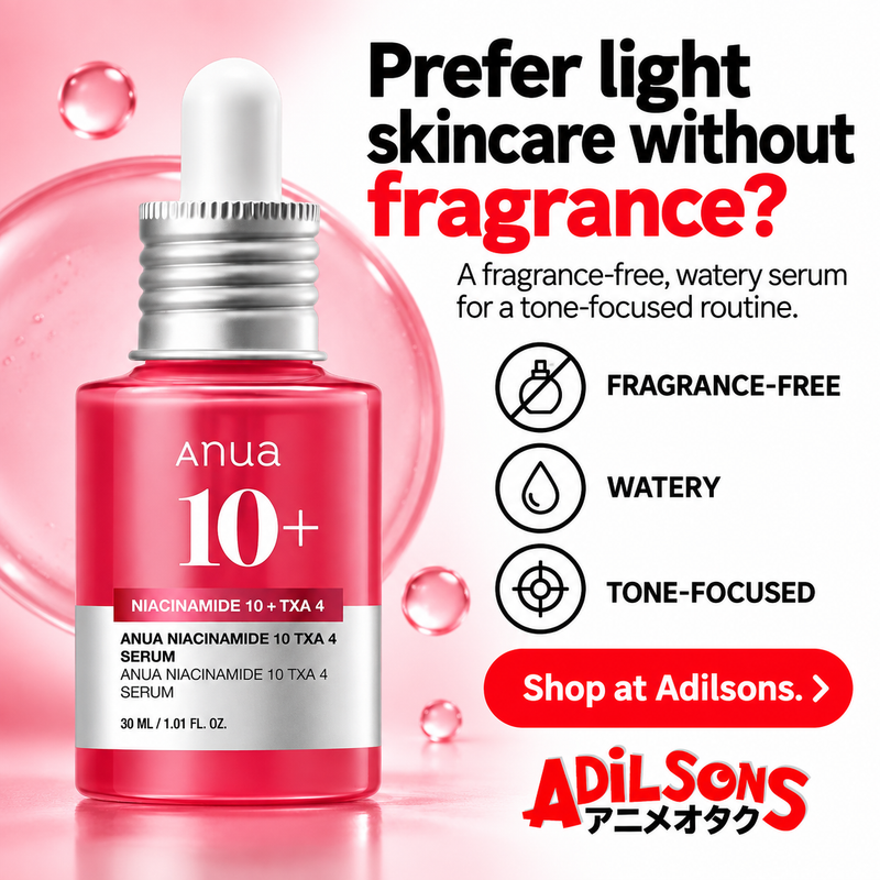 Anua Niacinamide10 TXA4 Serum30ml creative 8: Prefer light skincare without fragrance? A fragrance-free, watery serum for a tone-focused routine.