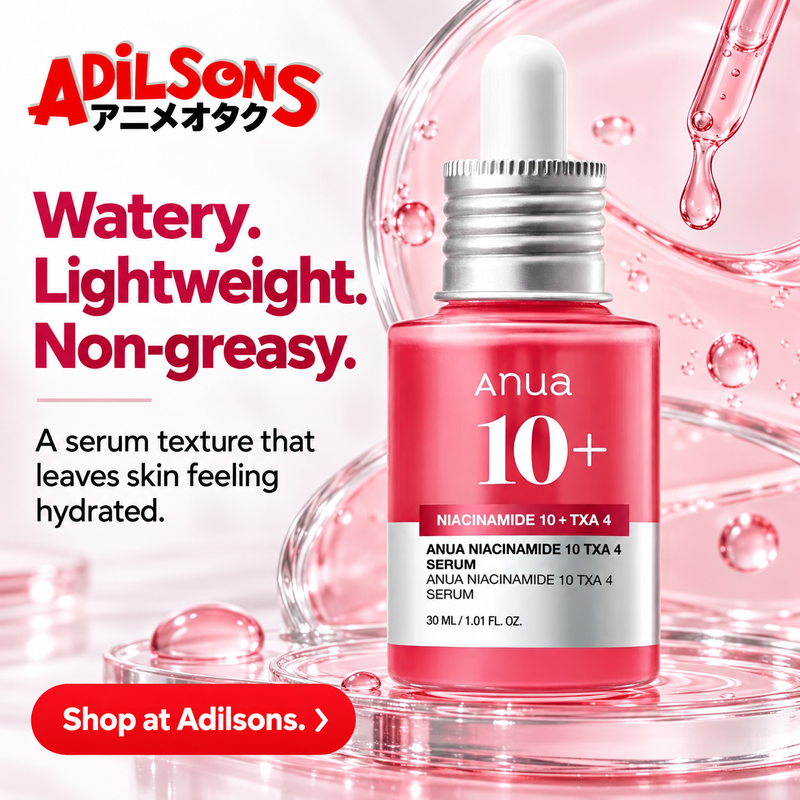 Anua Niacinamide10 TXA4 Serum30ml creative 9: Watery. Lightweight. Non-greasy. A serum texture that leaves skin feeling hydrated.
