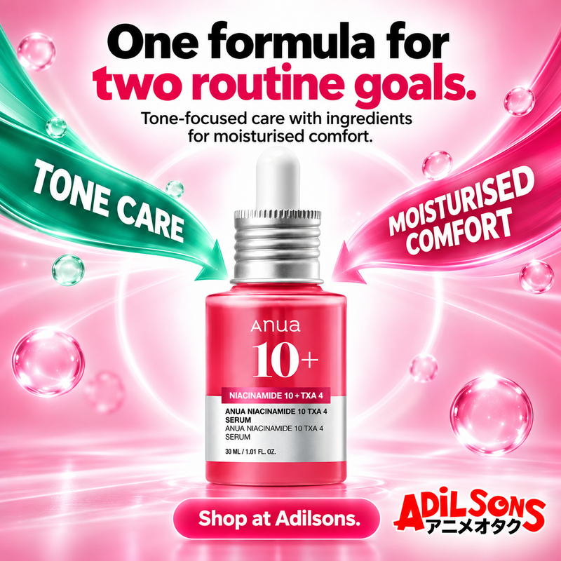 Anua Niacinamide10 TXA4 Serum30ml creative 17: One formula for two routine goals. Tone-focused care with ingredients for moisturised comfort.