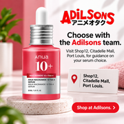 Anua Niacinamide10 TXA4 Serum30ml creative 18: Choose with the Adilsons team. Visit Shop12, Citadelle Mall, Port Louis, for guidance on your serum choice.
