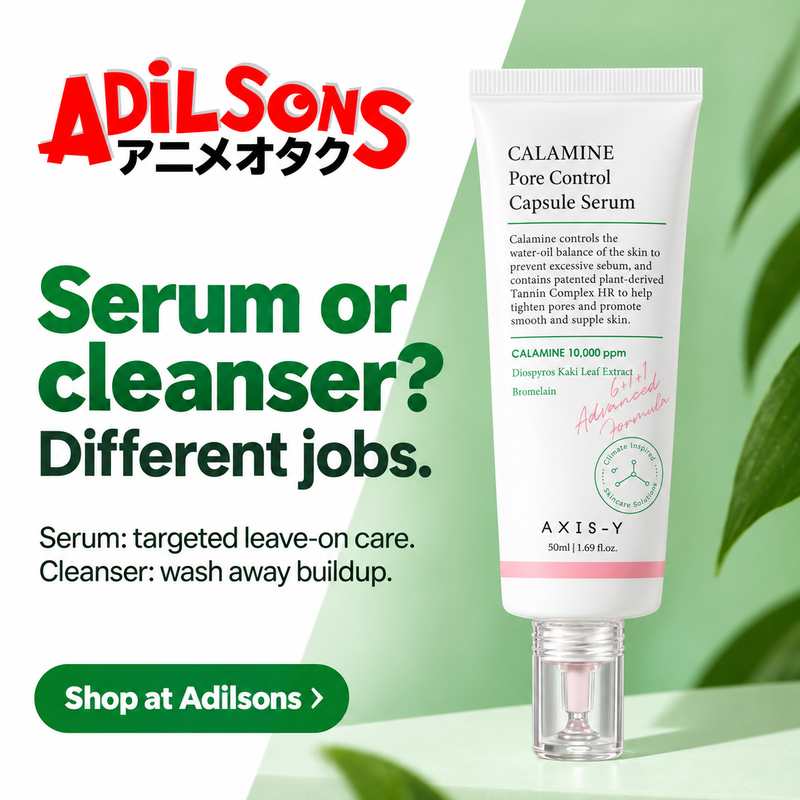 AXIS-Y Calamine Pore Control Capsule Serum50ml creative6: Serum or cleanser? Different jobs.