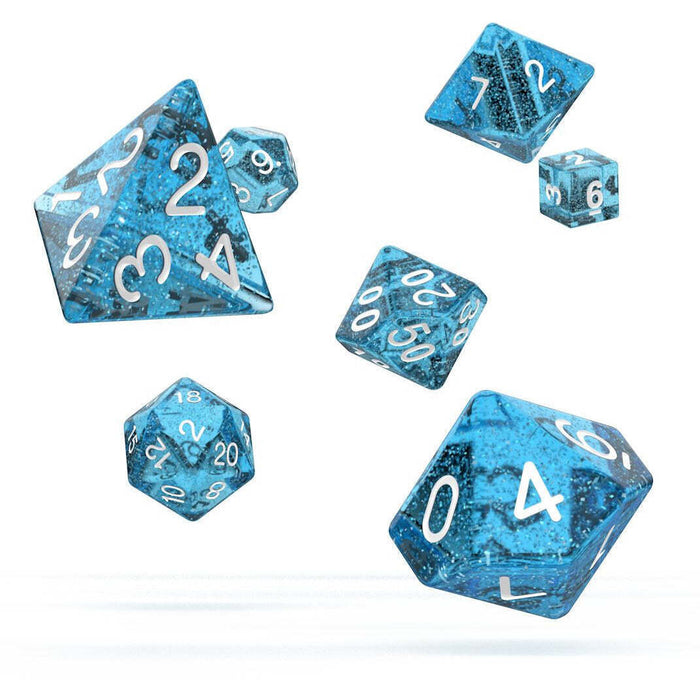 Oakie Doakie Dice -RPG Set 7 Pack Speckled - Blue (Licensed)