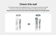 YesStyle gallery graphic comparing white As-is and blue To-be Arencia Eraser Shot 30 ml cartons
