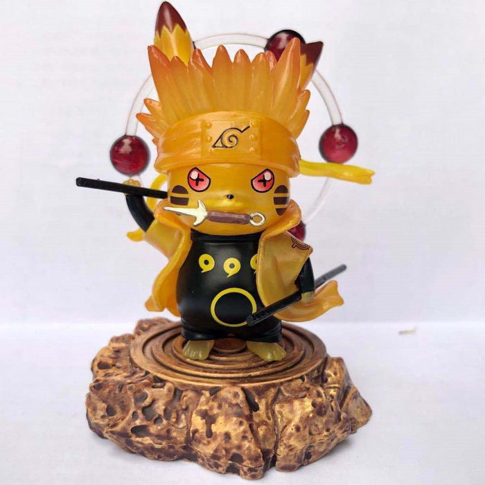 Naruto x Pokemon - Pikachu Naruto Sage of The Six Paths Cosplay Mini Figurine
