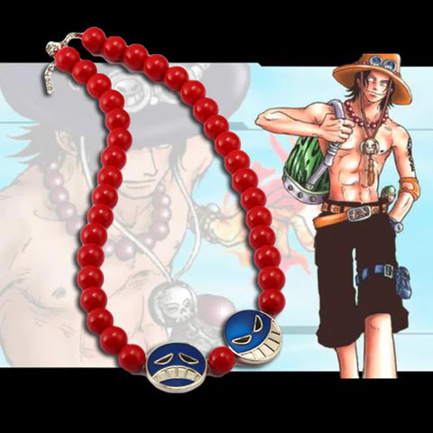 Cosplay Anime One Piece Portgas D Ace Red Beads Necklace Wristbands  Pendants Cartoon Cosplay Props Charm Jewelry Decorate Gift - Fantasy  Figurines - AliExpress