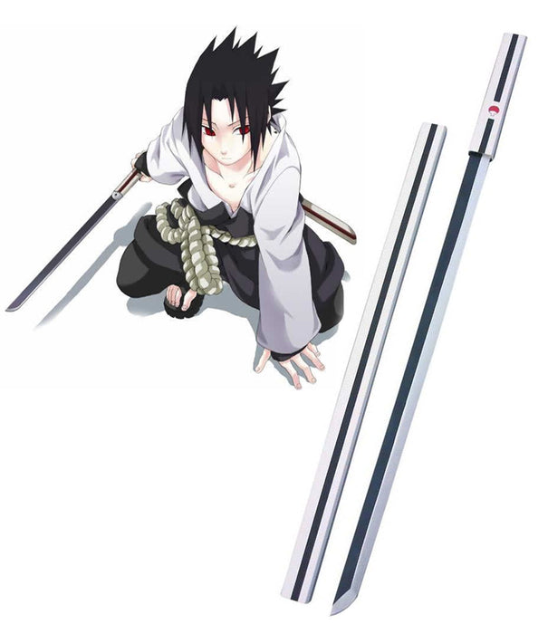 Naruto - Sasuke kusanagi white Wooden Bamboo Katana