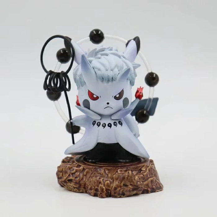 Naruto x Pokemon - Pikachu Obito Sage Mode Cosplay Mini Figurine