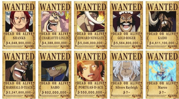 One Piece Gol D Roger Bounty Wanted Poster for Sale by